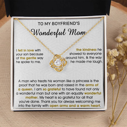 Gift For Boyfriend's Mom Gentle Way Arms Of Queen Love Knot Necklace Love Knot Necklace