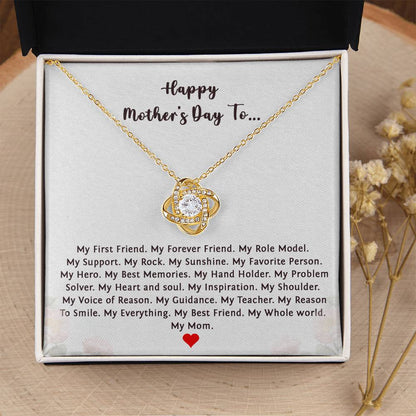 Happy Mother's Day To My First Friend Love Knot Necklace