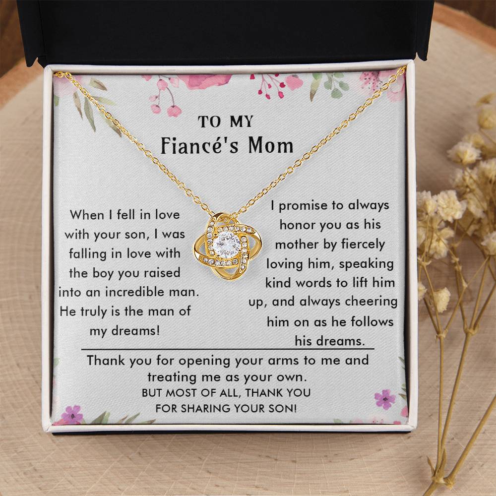 To My Fiancé's Mom - Luxury Gift For Mother's Day Love Knot Necklace
