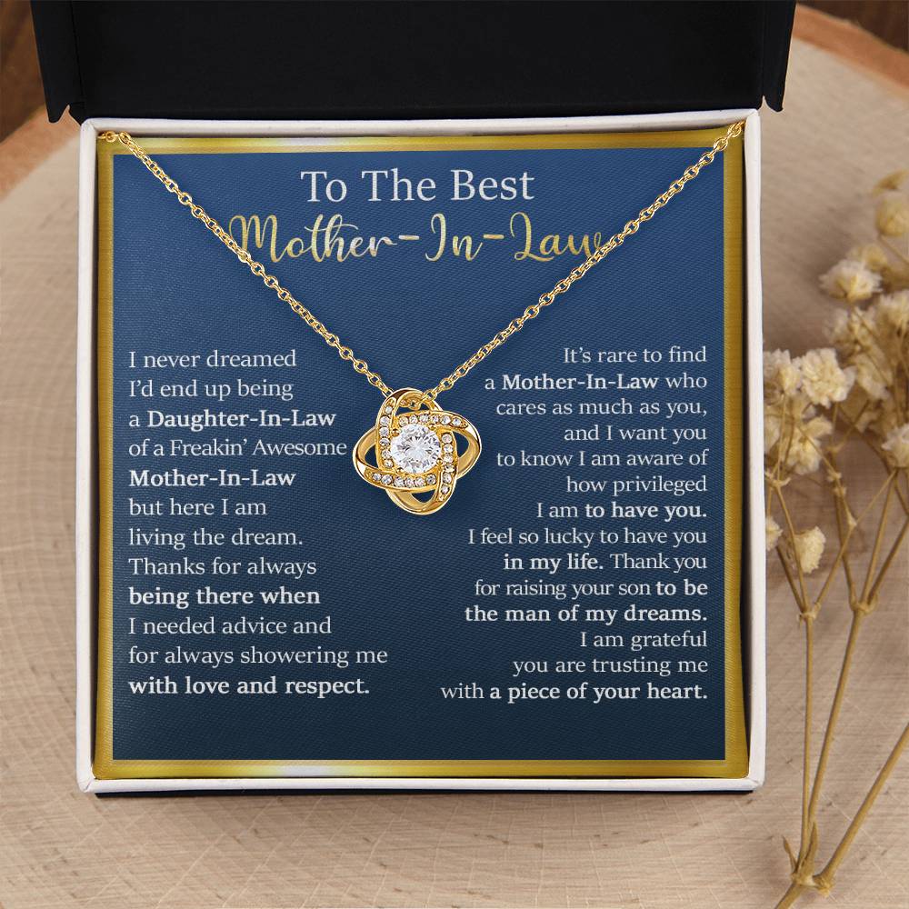 Gift For Mother-In-Law - Live The Dream - Love Knot Love Knot Necklace