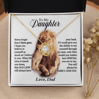 Daughter - Daddy's Little Girl - Love Knot Necklace