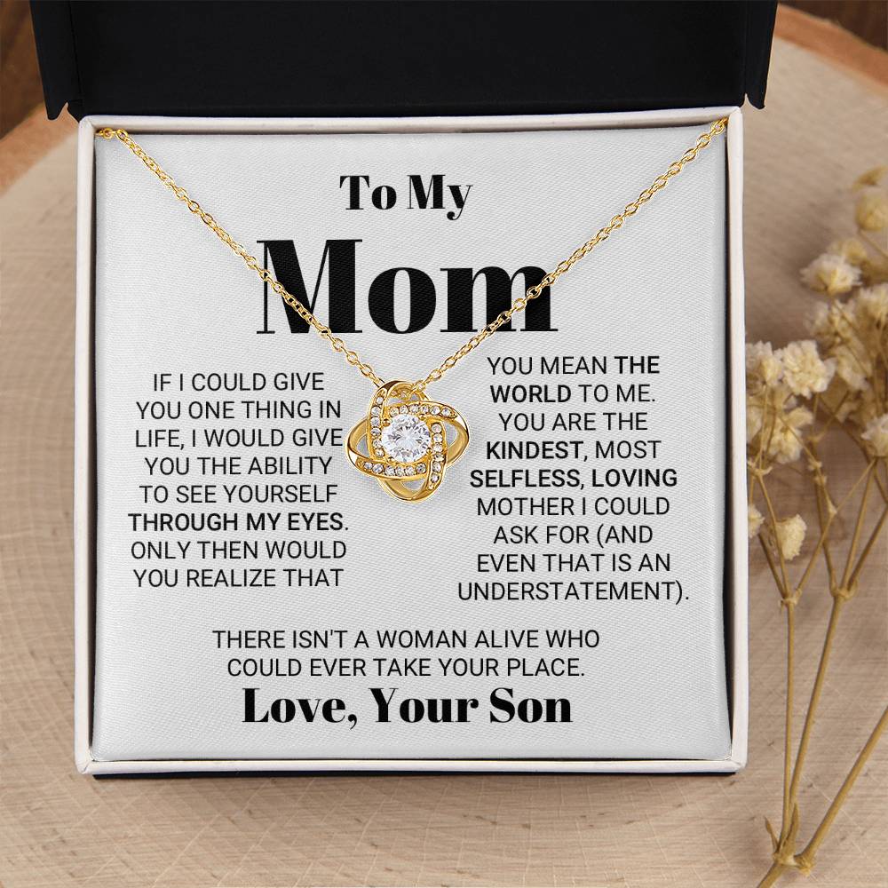 Irreplaceable Mom Mother's Day Necklace Love Knot Necklace