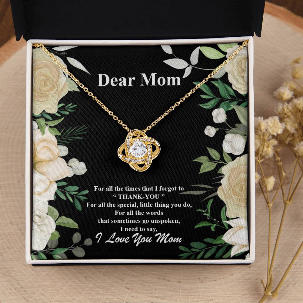 Love You Mom-Love Knot Necklace Love Knot Necklace