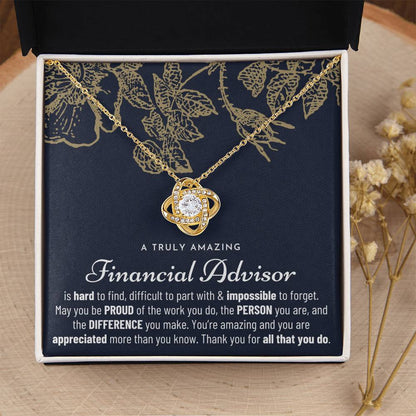 Financial Advisor Gift For Financial Advisor Gift Financial Advisor Appreciation Gift Love Knot Necklace