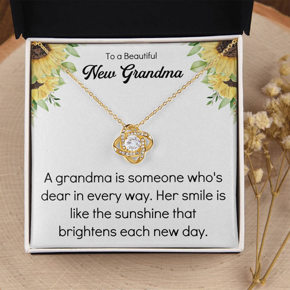 Grandma 2022 Promoted To Grandma Mothers Day Idea For New Grandma Gift Grandma To Be Gift For Grandma Reveal Pregnancy Baby Announcement Love Knot Necklace