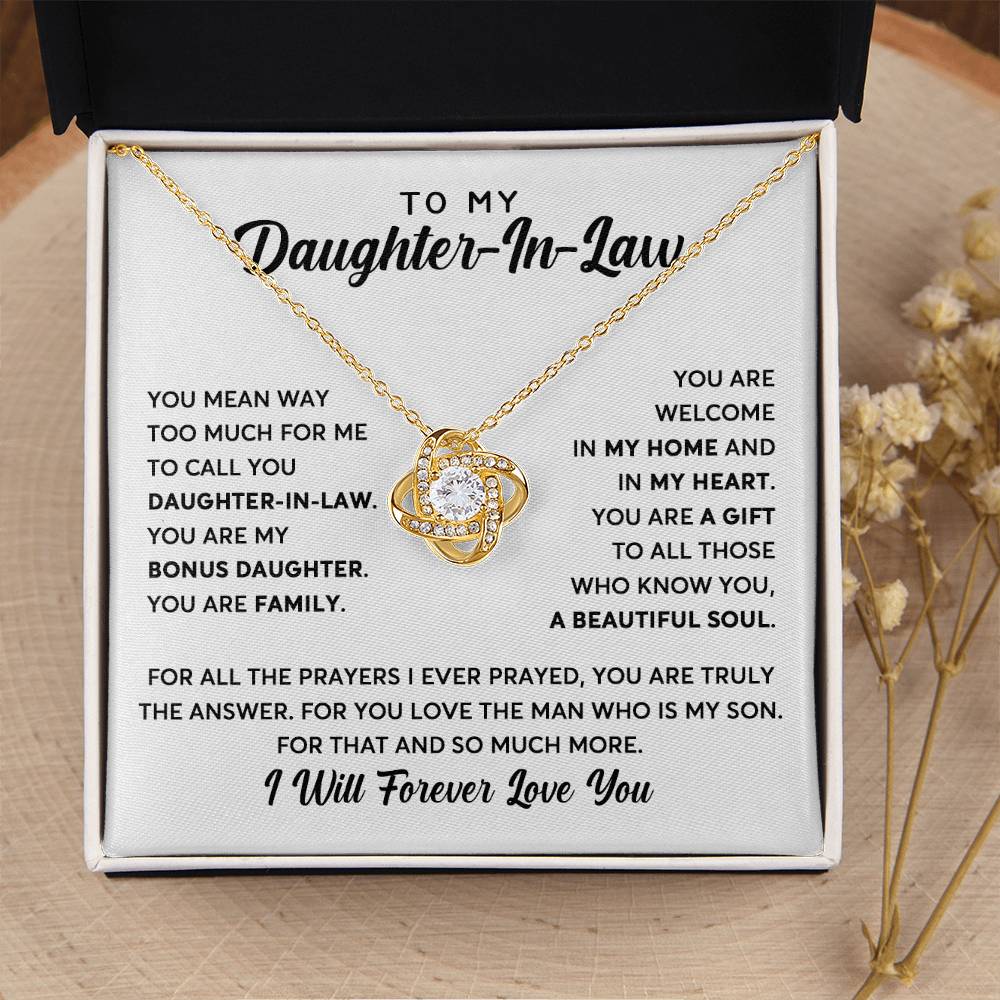 Daughter-In-Law - You Are Family - Necklace Love Knot Necklace