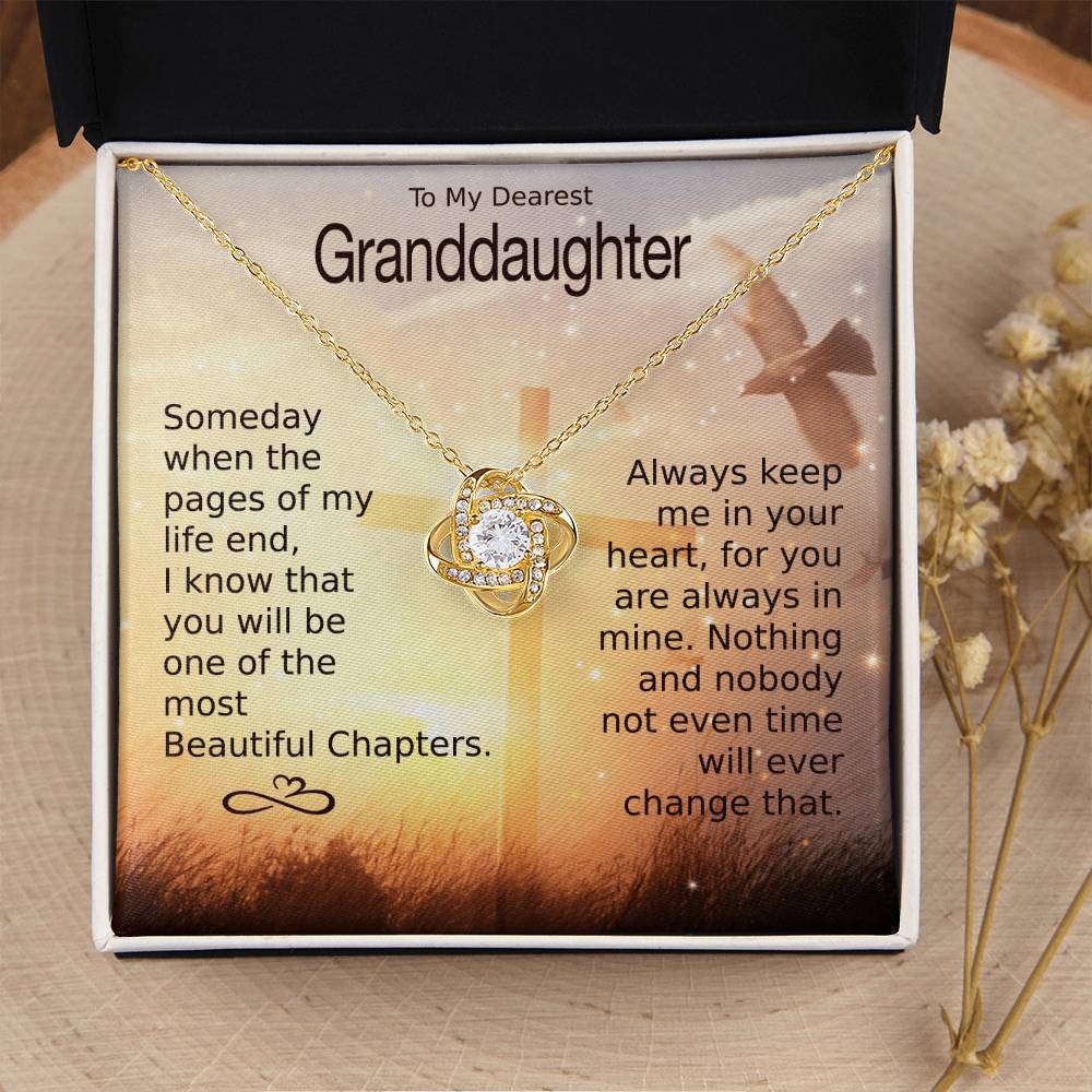 Granddaughter Most Beautiful Chapters Love Knot Necklace Love Knot Necklace