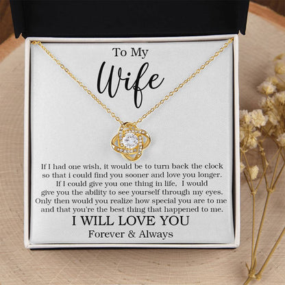 To My Wife  Gift For Wife From Husband Anniversary Gift Wife Birthda Love Knot Necklace