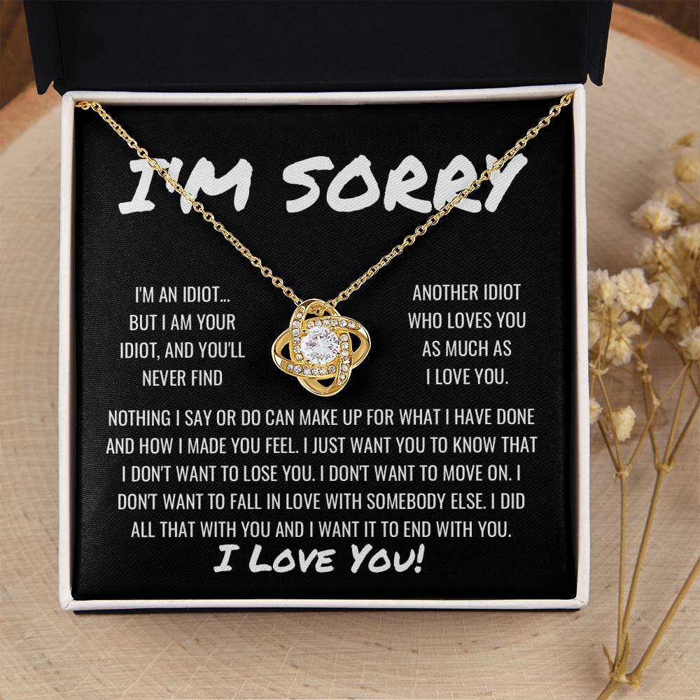 Sorry Apology 2 Love Knot Necklace