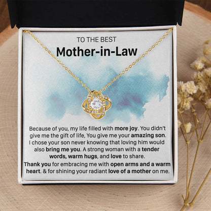 Gift For Mother-In-Law More Joy Bring You Love Knot Necklace Love Knot Necklace