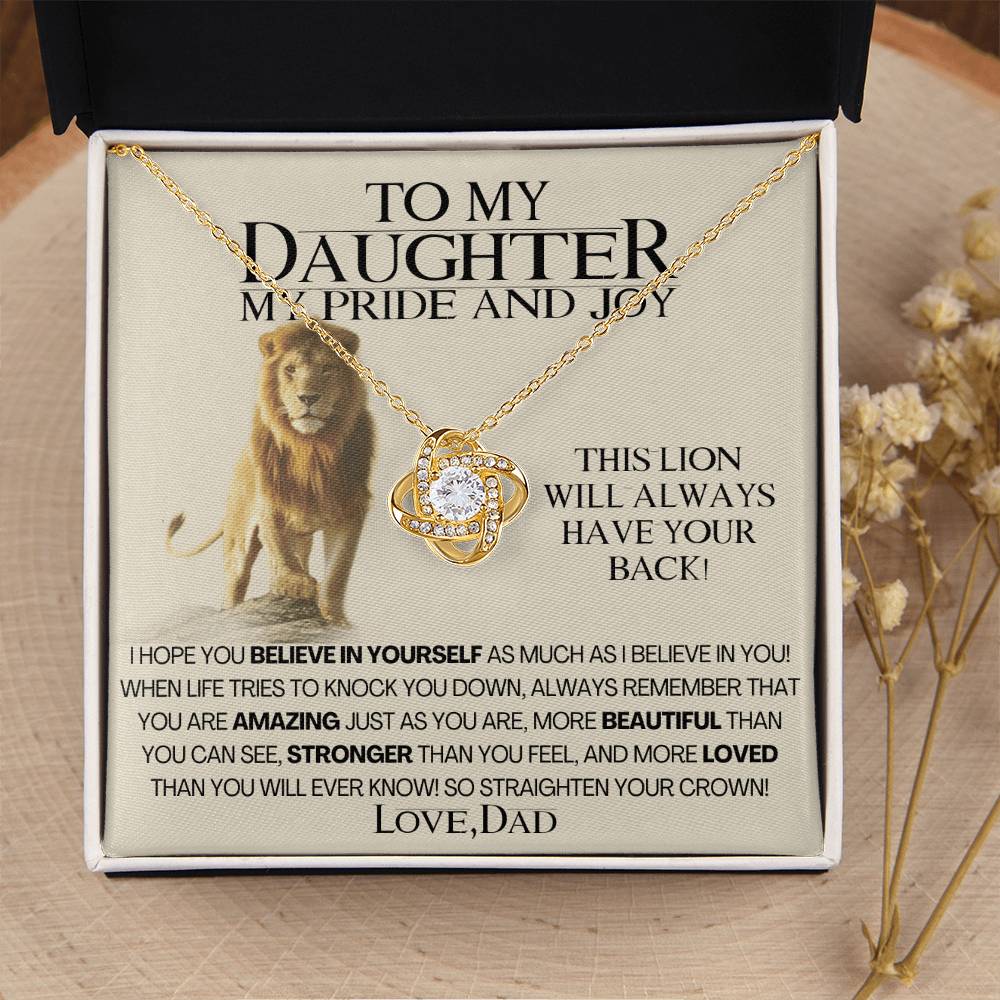 To My Daughter My Pride And Joy! Gift Necklace Fr Love Knot Necklace