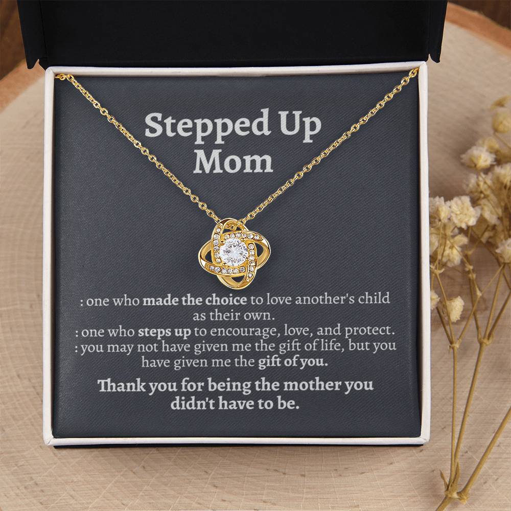 Meaningful Stepmom Gift Thank You Stepmom Bonus Mom Necklace Unbiological Mom Gift Love Knot Necklace