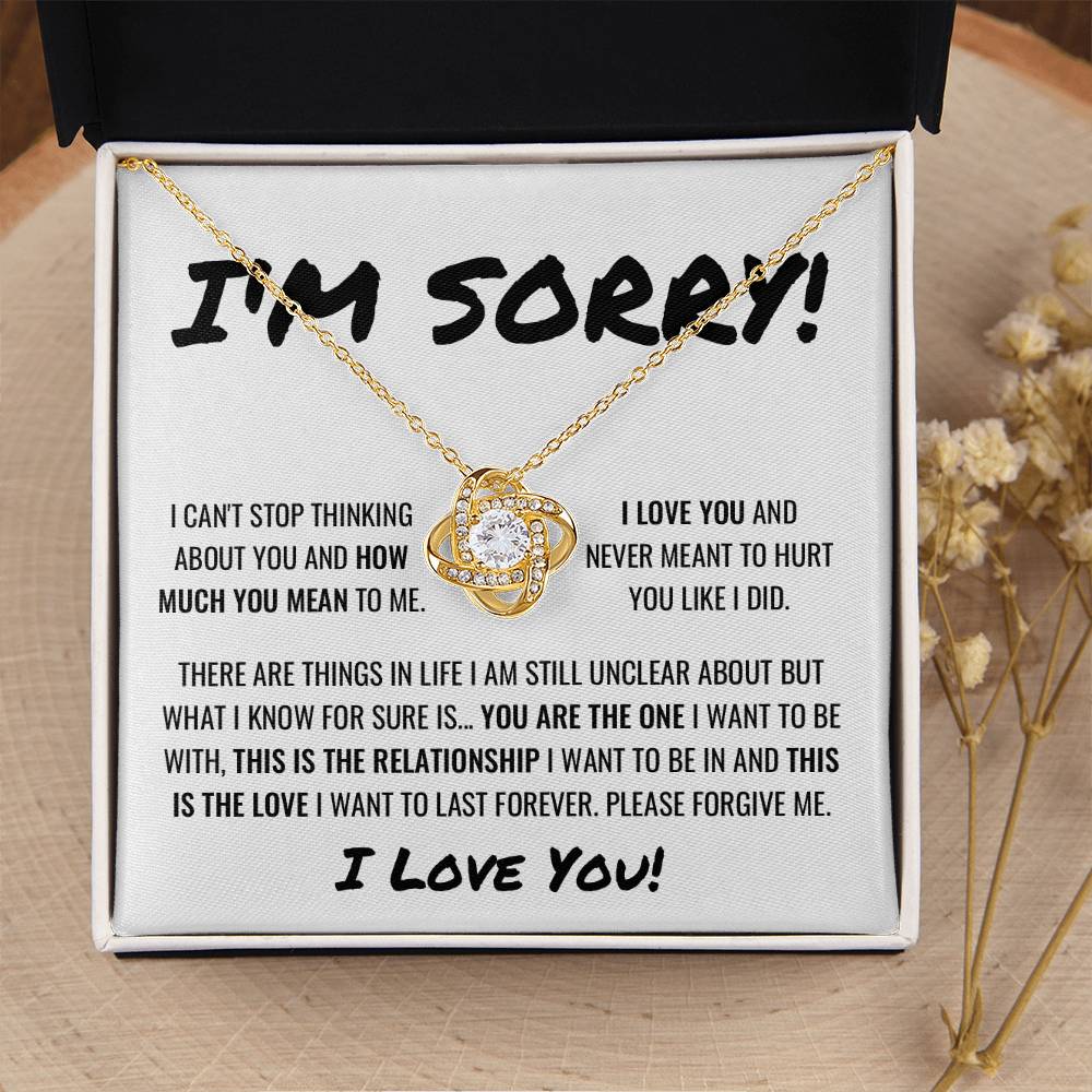 You Are The One Apology Necklace Love Knot Necklace