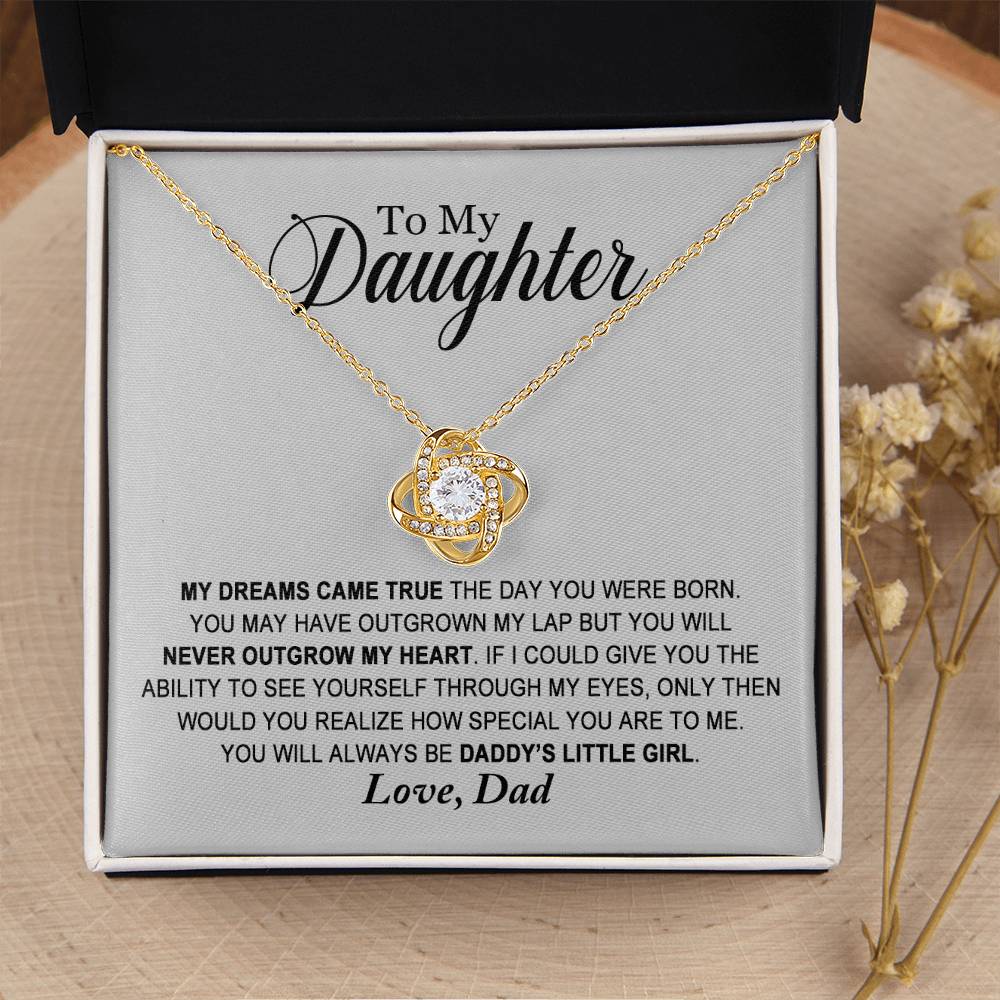 Daughter - You Will Always Be Daddy's Little Girl - Ne Love Knot Necklace