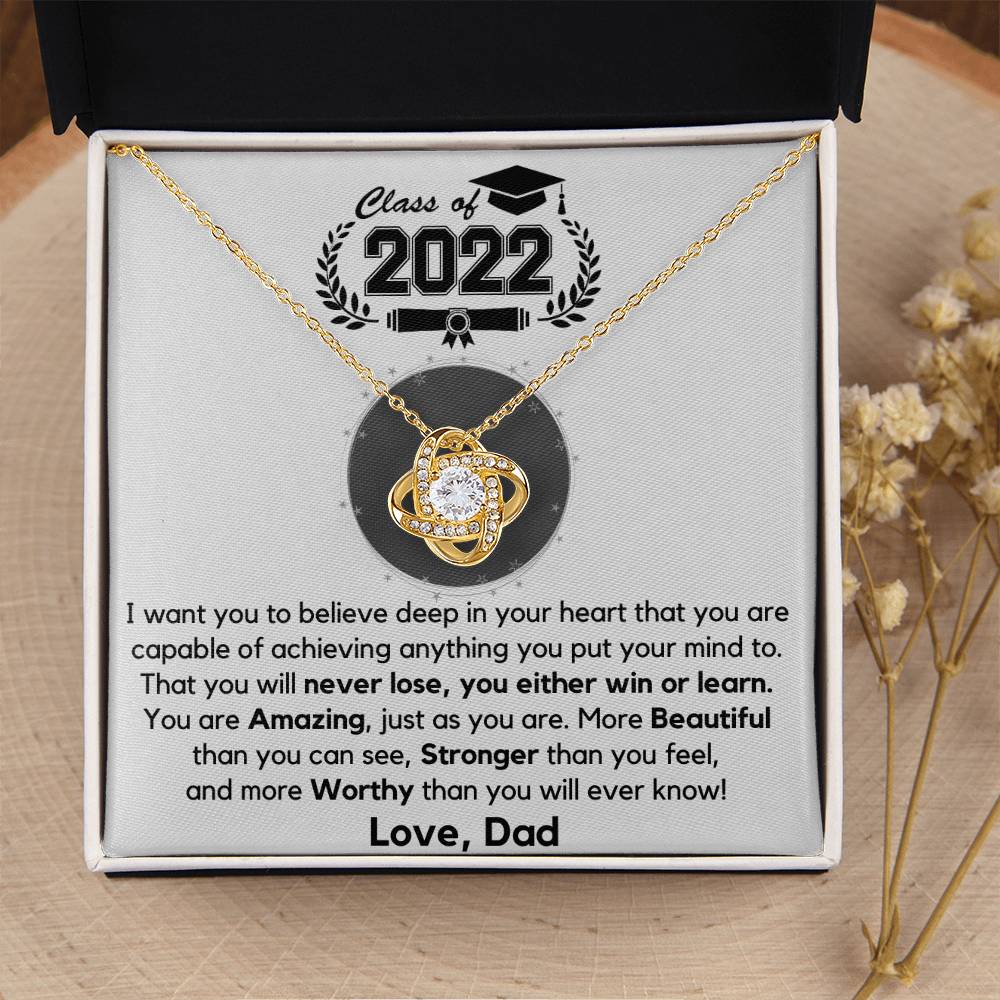 Just Released Class Of 2022 Graduation Gift From Dad Love Knot Necklace