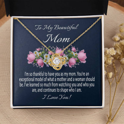 Mothers Day Gift From Daughter Mother's Day Necklace To My Beautiful Mom Necklace Mom Gift From Son Mom Necklace 3 Love Knot Necklace