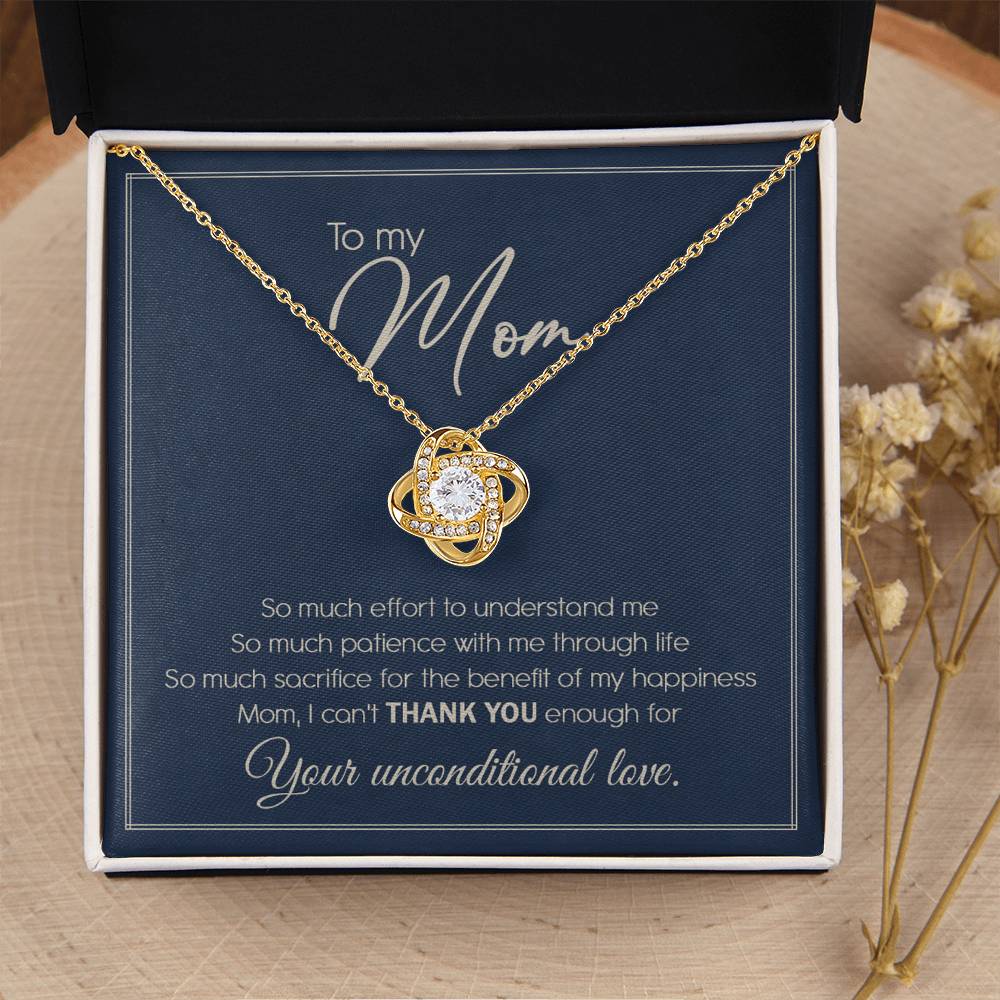 Gift For Mom From Daughter Or Son To My Mom Necklace Mom Birthday Thank You Gift For Mom Mother's Day Gift Love Knot Necklace
