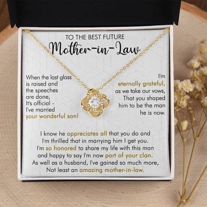 Gift For Future Mother-In-Law It's Official Love Knot Necklace Love Knot Necklace
