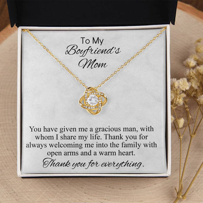 To My Boyfriends Mom Gift Mothers Day Gift For Boyfriends Mom Gifts For Boyfriends Mom Birthday Mothers Day Necklace Mothers Day Gift Love Knot Necklace