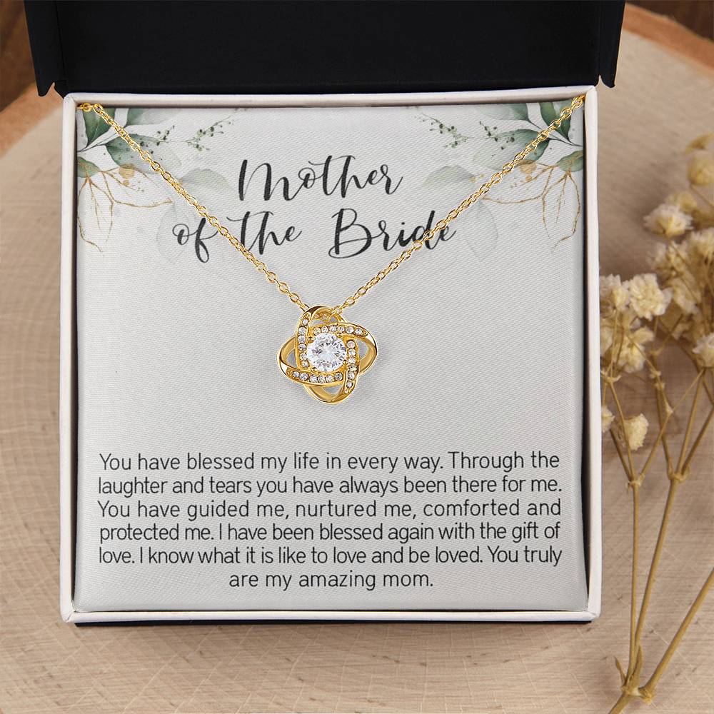 Mother Of The Bride Necklace Gift For Mom From Bride Wedding Jewelry Gift F Love Knot Necklace