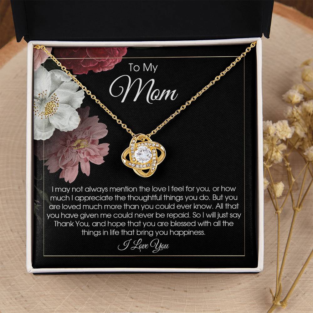To My Mom Necklace Gift For Mom From Son Or Daughter Sentimental Gift For Birthday Mother's Day Love Knot Necklace