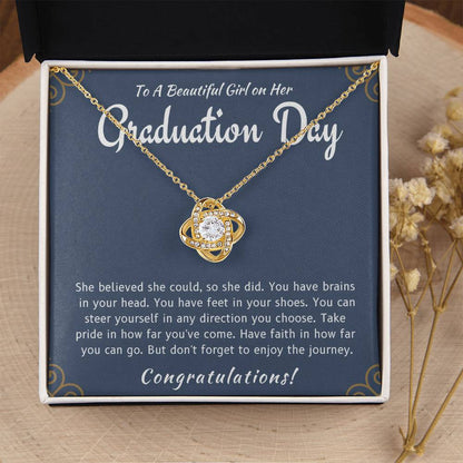 Graduation Day - She Believed She Could Love Knot Necklace