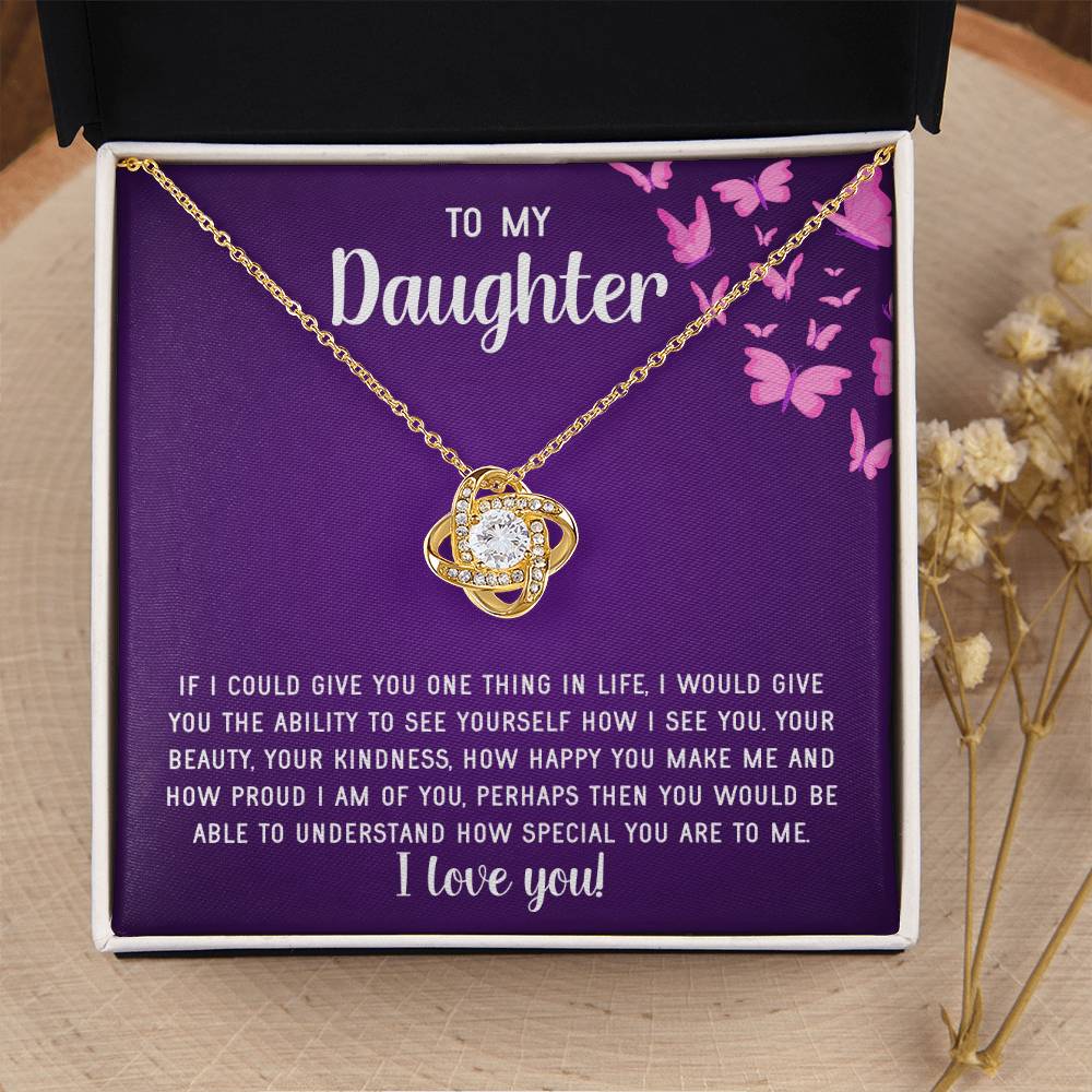 To My Daughter Necklace Gift From Mom Mothers Day Gift For Daughter From Mother Sentimental Jewelry Gifts For Daughter From Mom 8 Love Knot Necklace