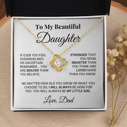 My Little Girl Daughter Love Knot Necklace