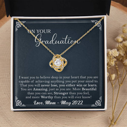 Graduation Gift For Her Phd Graduation Gift For Daughter High School Graduation Gift Doctorate Masters Degree Class O Love Knot Necklace