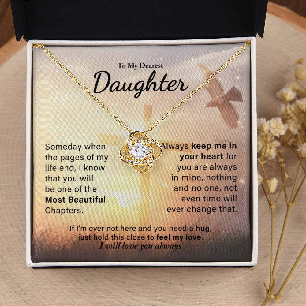 My Daughter - Always Keep Me In Your Love Knot Necklace