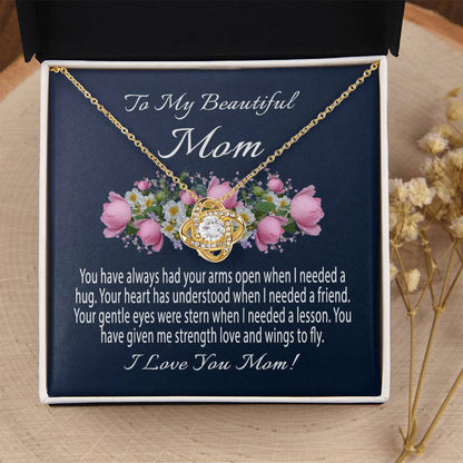 Mothers Day Gift From Daughter Mother's Day Necklace To My Beautiful Mom Necklace Mom Gift From Son Mom Necklace 4 Love Knot Necklace