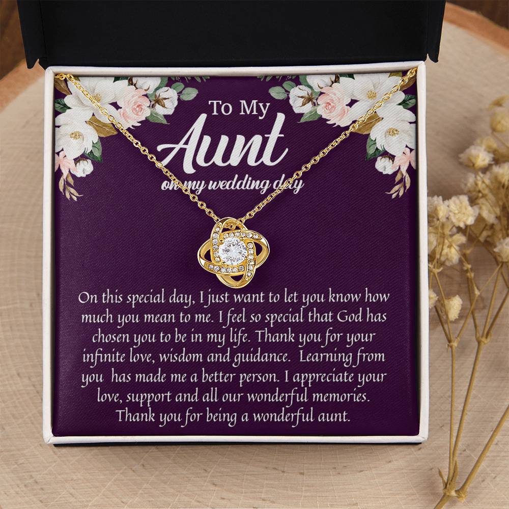 To My Aunt On My Wedding Day Wedding Gift For Aunt From Bride Niece To Aunt Sentimental Gift Love Knot Necklace