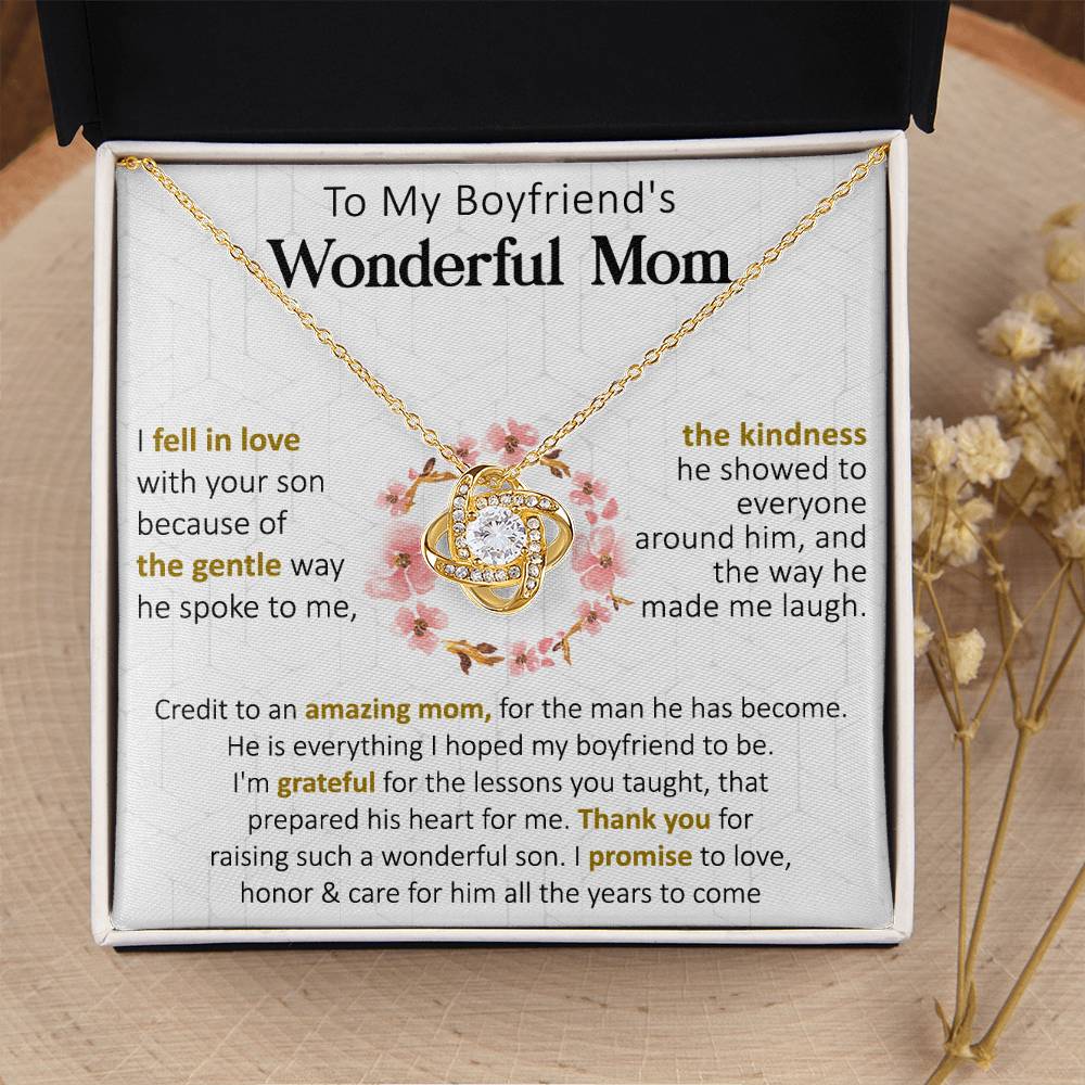 Gift For Boyfriend's Mom Gentle Way Credit Love Knot Necklace Love Knot Necklace