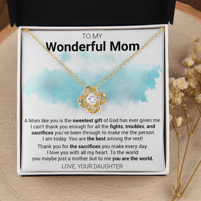 Gift For Mom - The Sweetest Love Knot Necklace