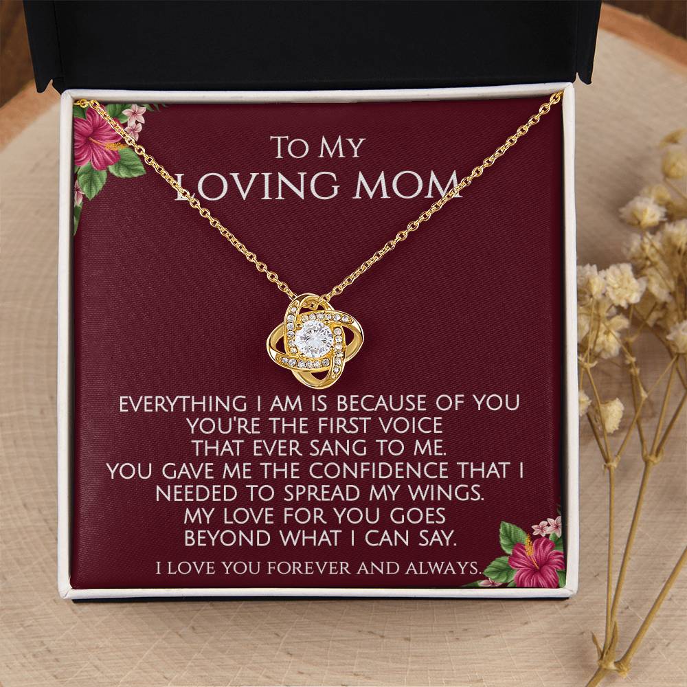 To My Loving Mom Necklace Love Knot Necklace