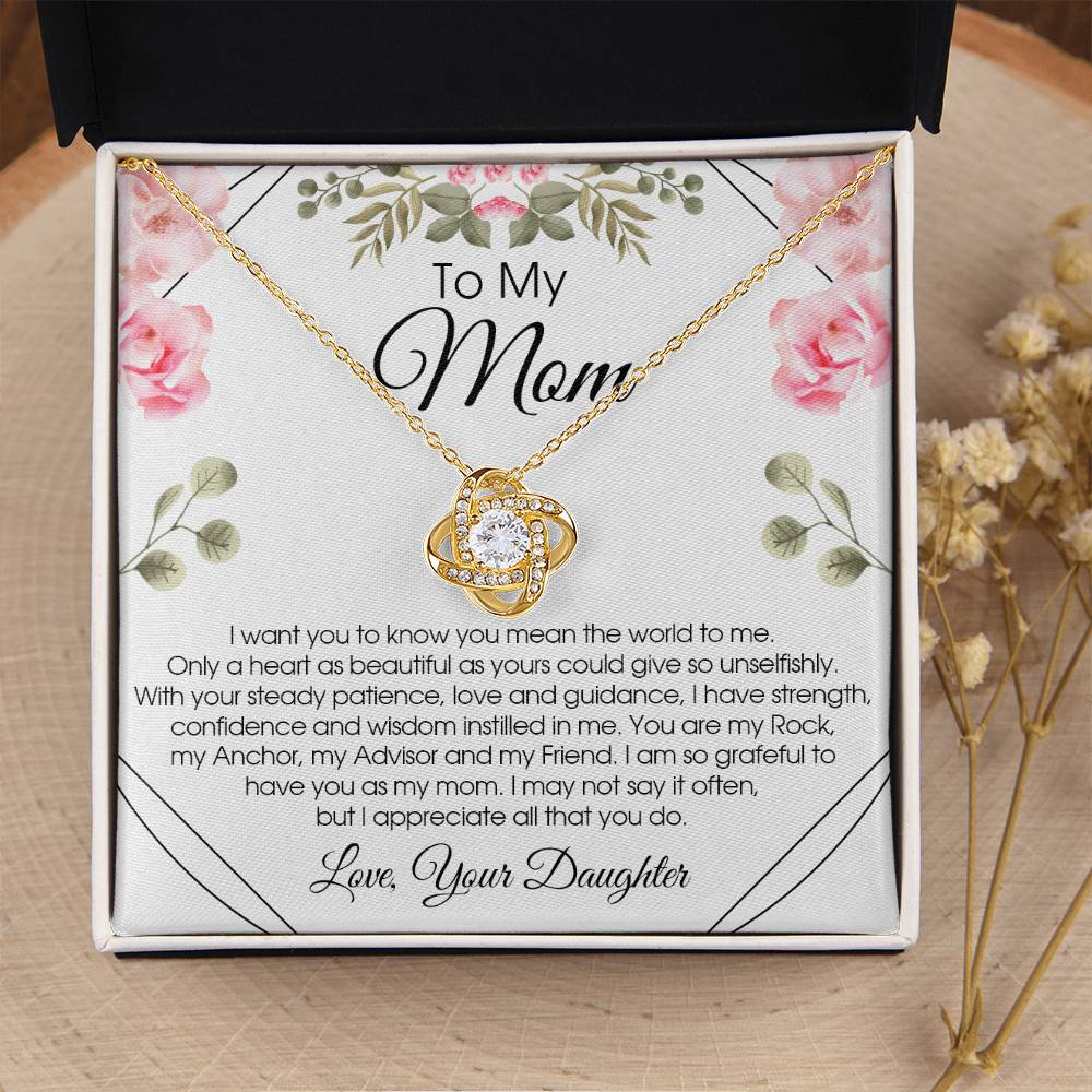 To My Mom Necklace Gift For Mom From Daughter Sentimental Gift For Mother's Day Birthday Anniversary Love Knot Necklace