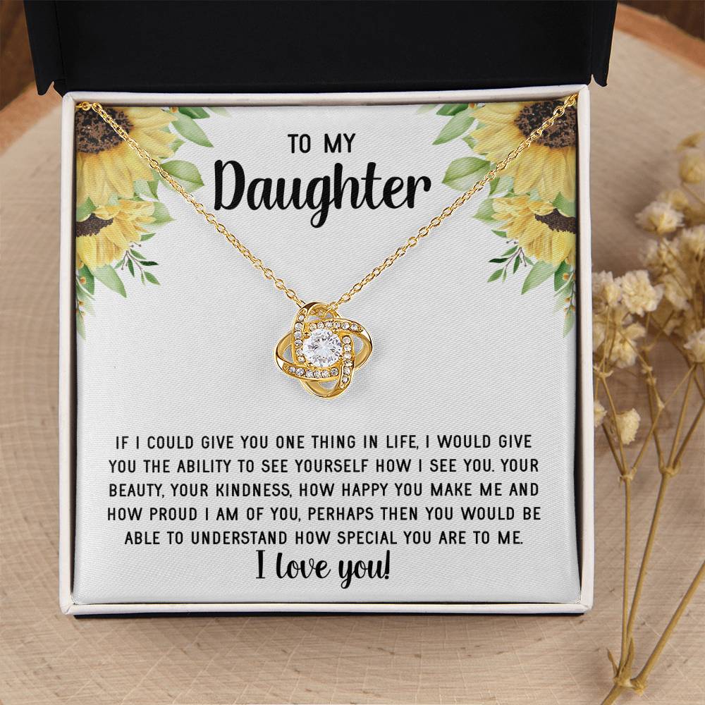 To My Daughter Necklace Gift From Mom Mothers Day Gift For Daughter From Mother Sentimental Jewelry Gifts For Daughter From Mom 9 Love Knot Necklace