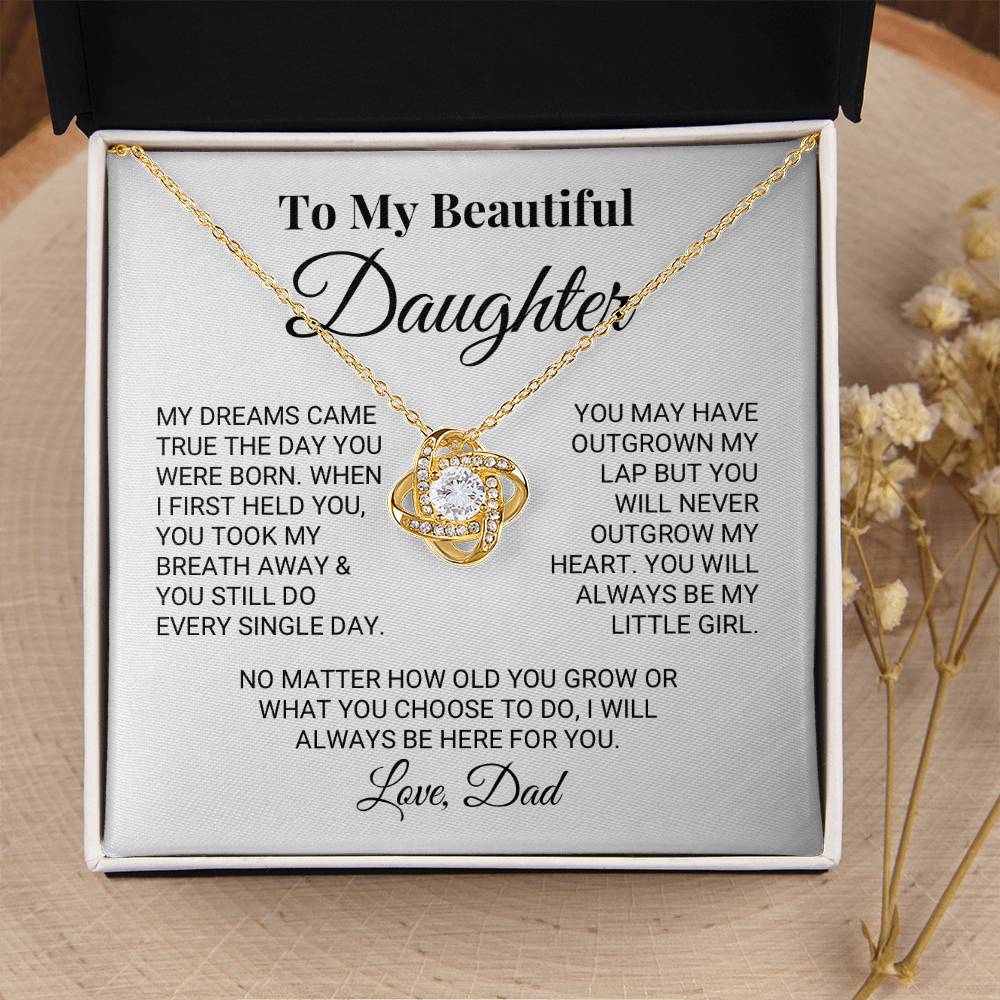 My Little Girl Daughter 1 Love Knot Necklace