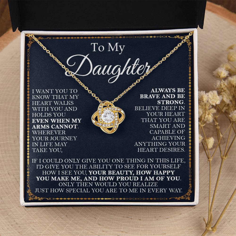 To My Daughter Necklace Daughter Gift From Momdad Gift For Daughter Birthday Graduation Chr Love Knot Necklace