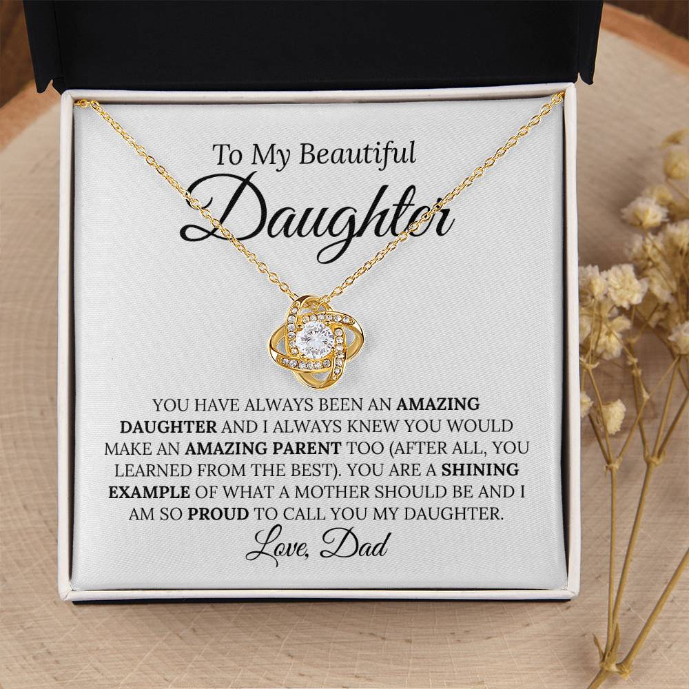 Heartfelt Mother's Day Gift For Daughter 1 Love Knot Necklace