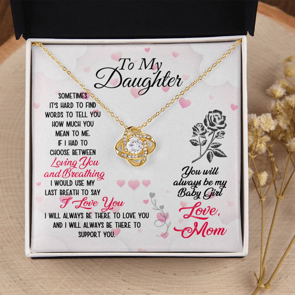 To My Daughter Amazing Gift Daughter Gift From Mom Anniversary Lovingly Mom Birthday Gift Daughter Graduation Gift Gro Love Knot Necklace