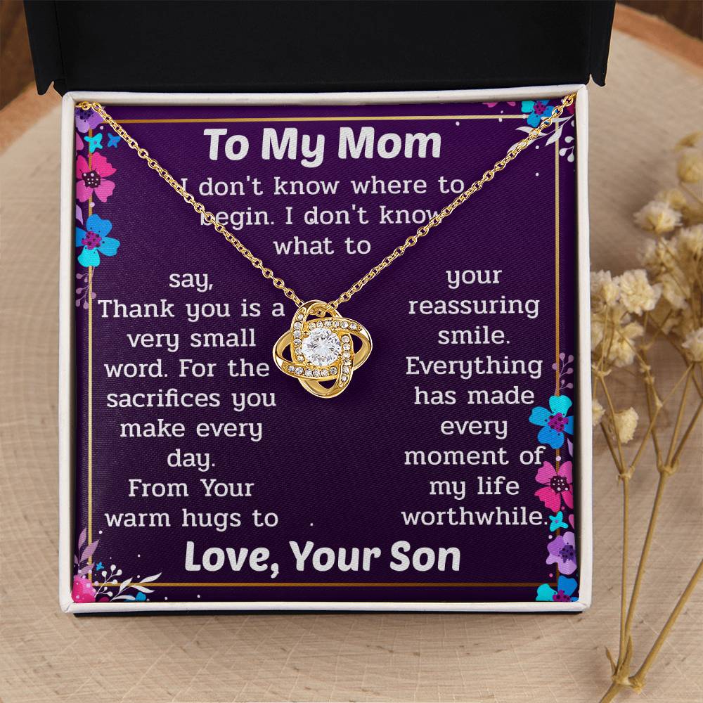 Necklace Gift For Mom From Son Love Knot Necklace