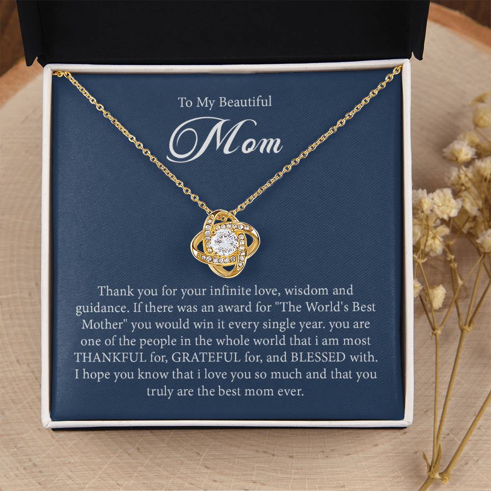 To My Beautiful Mom - Necklace - Love Knot Love Knot Necklace