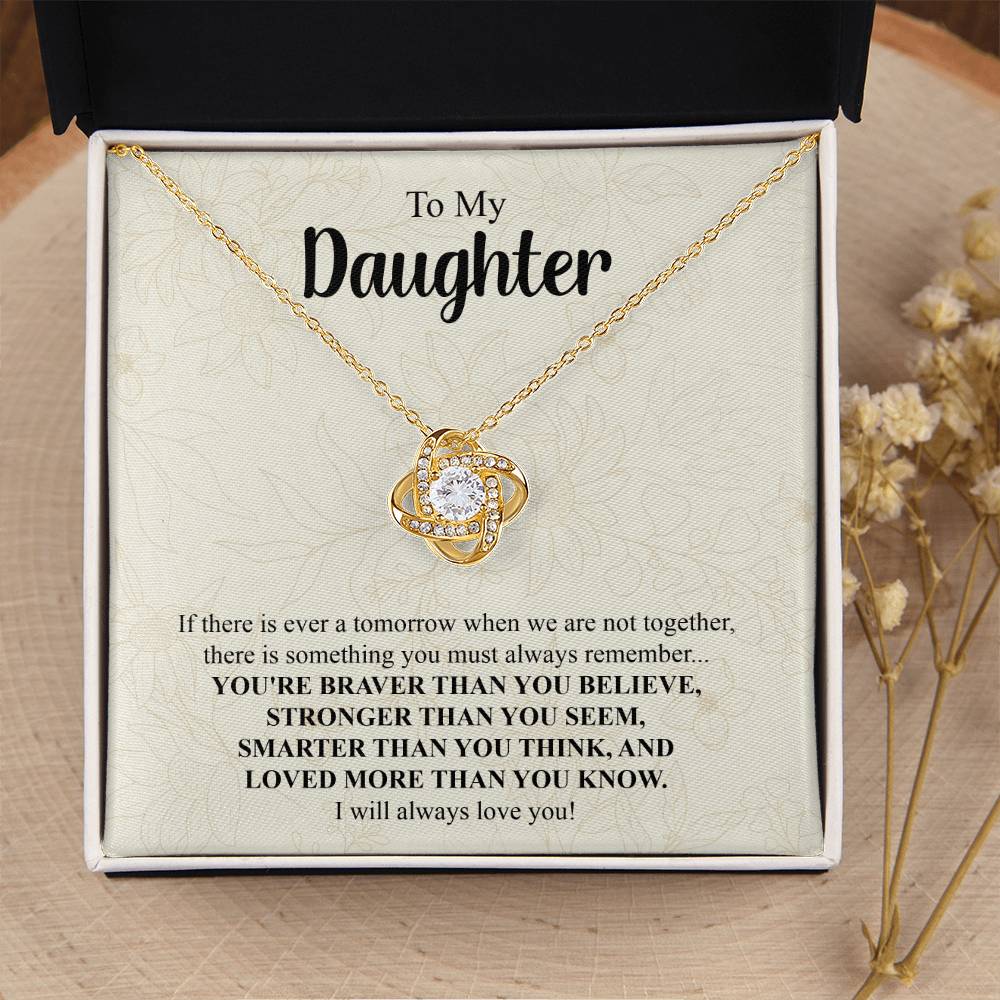 To My Daughter Necklace Gift From Mom Mothers Day Gift For Daughter From Mother Sentimental Jewelry Gifts For Daughter From Mom 4 Love Knot Necklace
