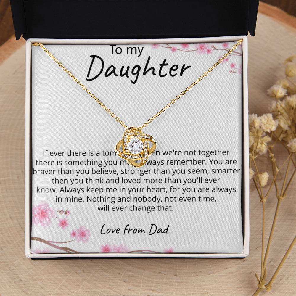 To My Daughter - Love Knot Necklace