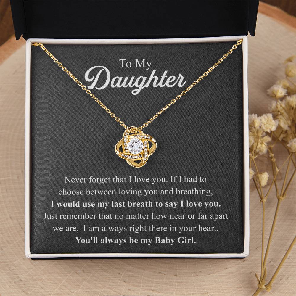 To My Daughter Necklace Gift From Mom Mothers Day Gift For Daughter From Mother Sentimental Jewelry Gifts For Daughter From Mom 1 Love Knot Necklace