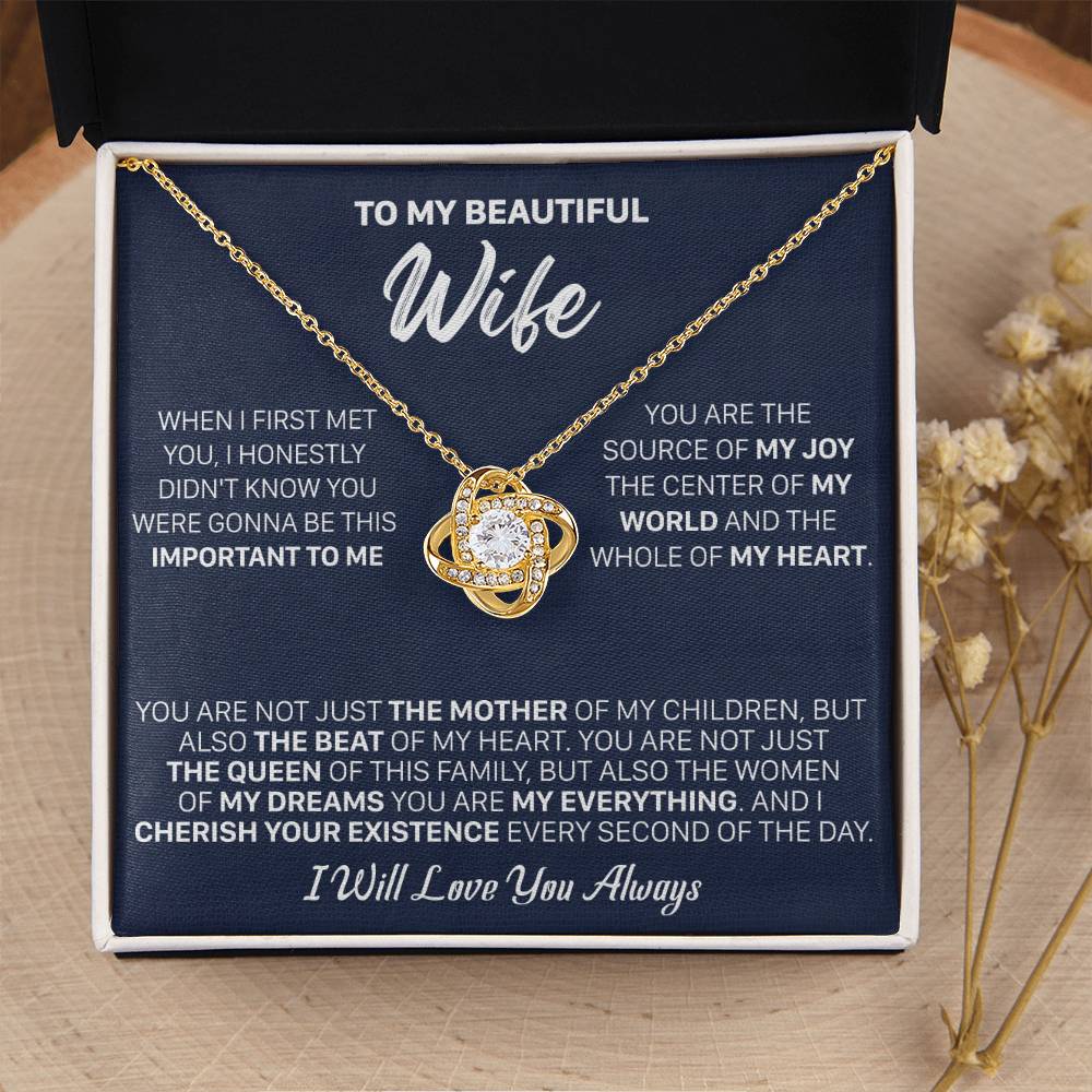 Gift For Wife My Joy The Mother Love Knot Necklace Love Knot Necklace