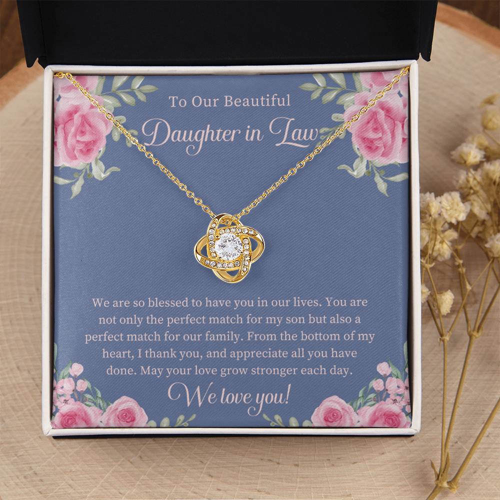 Daughter In Law Gift Beautiful Daughter In Law Necklace Gift Daughter In Law Birthday Gift Gift From Mom In Law To Daughter In Law Love Knot Necklace