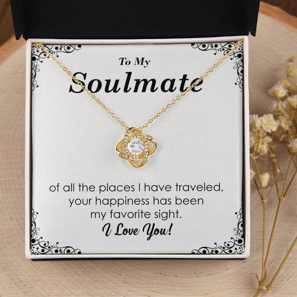 To My Soulmate - Silver Love Knot Necklace Love Knot Necklace