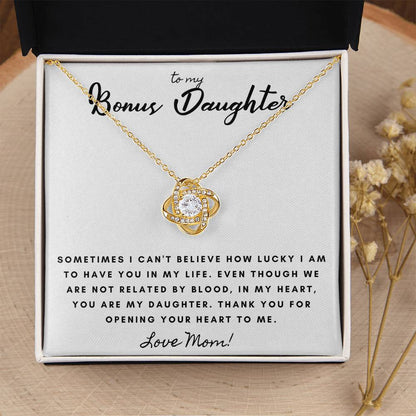 Not By Blood But By Heart Mom Gift To Daughter Ne Love Knot Necklace